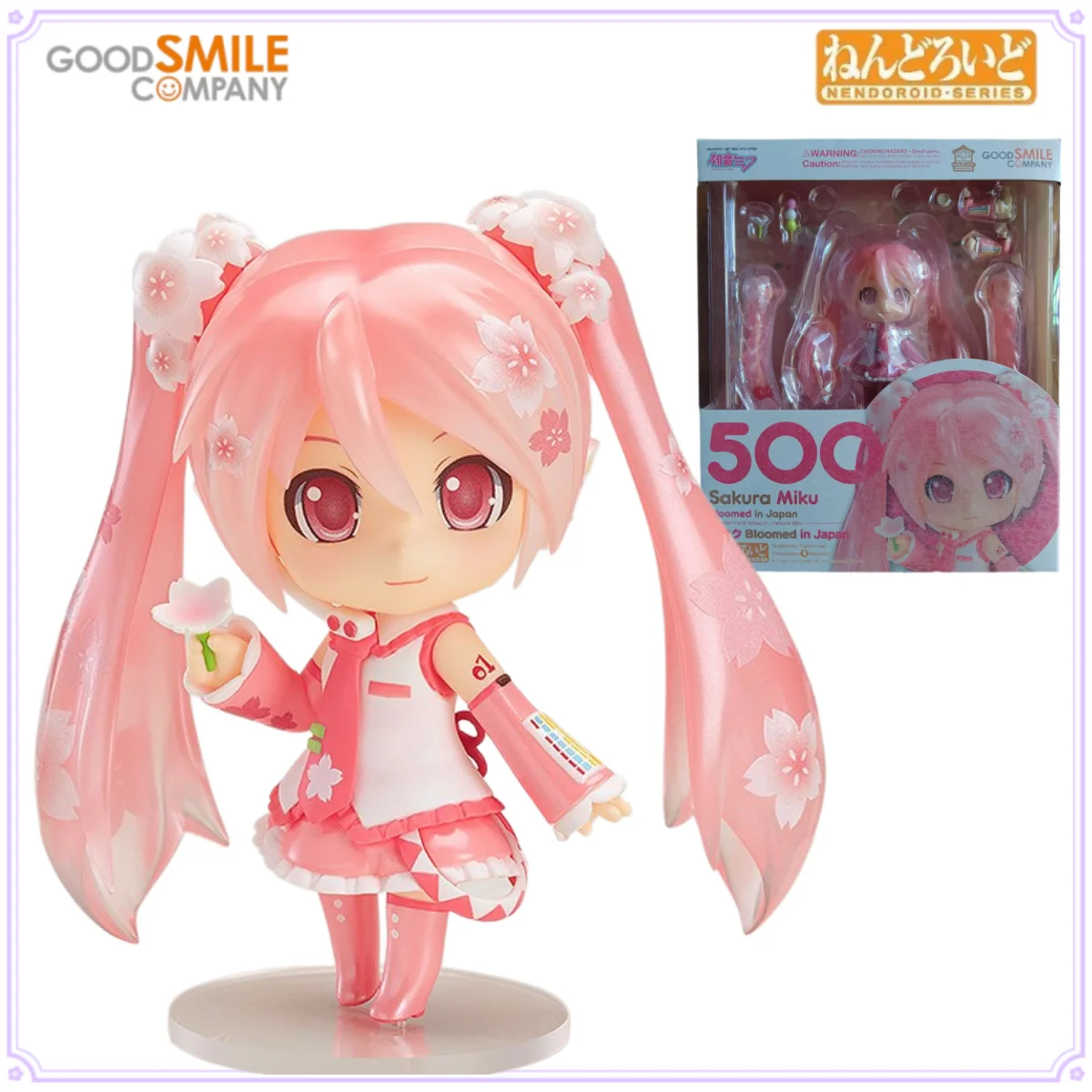 

GSC Original Nendoroid Series No.500 Sakura Miku Bloomed in Japan Q Version Painted Plastic Figure Removable Parts Gift for Fans