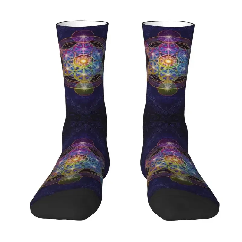 Metatron's Merkabah Men Women Crew Socks Unisex Fashion Flower of Life Spring Summer Autumn Winter Dress Socks