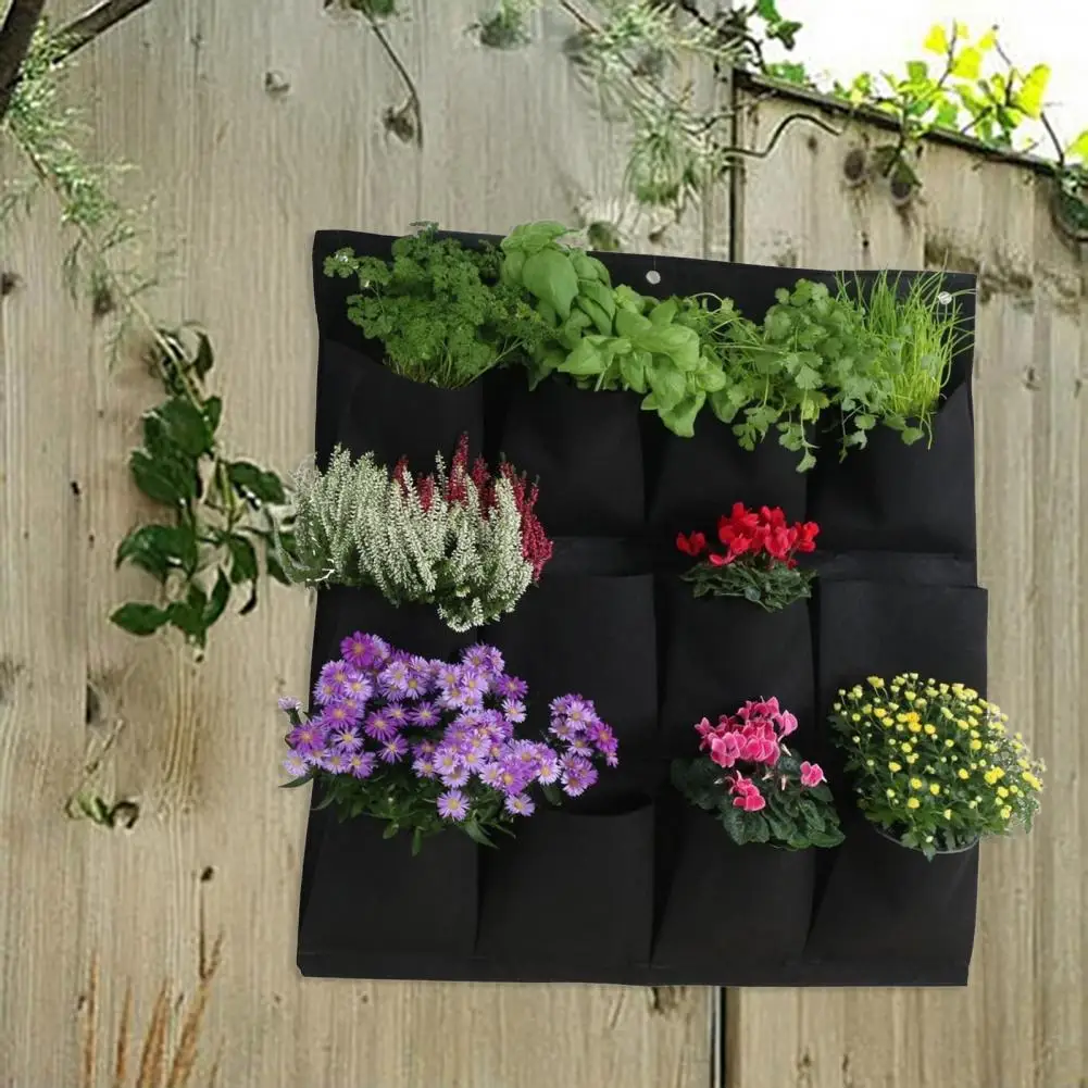 

Wall Planting Bag Vertical Gardening Grow Bag Breathable Wall Planter with Multiple Pockets for Office Home Balcony Indoor