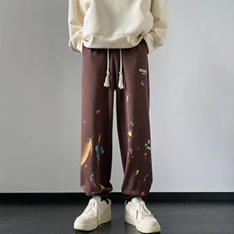 女性のルーズプリントカジュアルパンツ,個性,ストリートウェア,アメリカ風,スポーティなファッション,ヒップホップパンツ,すべてにマッチ,ハイウエスト,10代