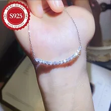 925 Sterling Silver Fashion Smile Necklace for Women, Simple and Unique Design, Clavicle Chain, Gift for Girlfriend