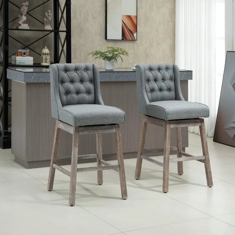 Bar Height Bar Stools Set of 2 180 Degree Swivel Barstools 30