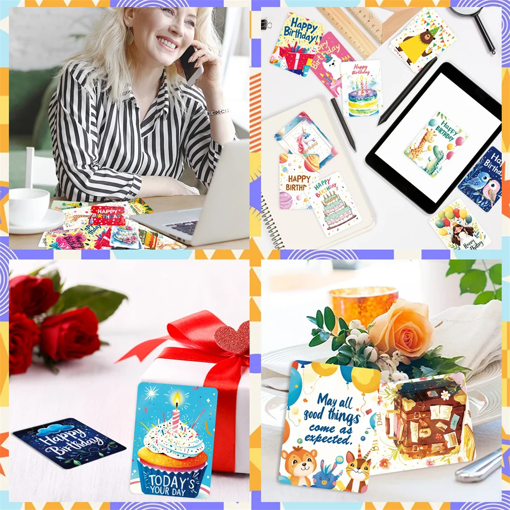 مجموعة بطاقات عيد الميلاد 50 تصميمًا لبطاقات عيد الميلاد السعيدة، بطاقات تهنئة عائلية للعائلة والأطفال والأصدقاء والعمل والاحتفالات المكتبية #6