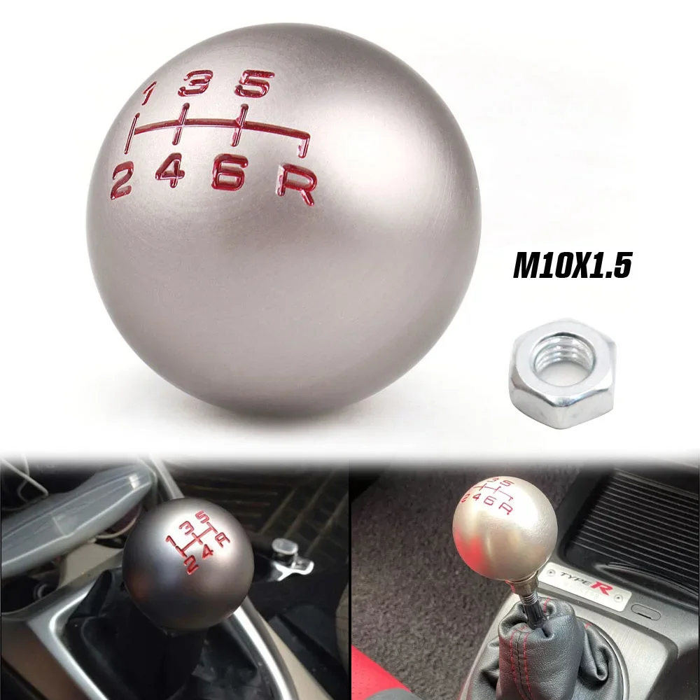 

Car Shift Gear Knob 5/6 Speed Aluminum Ball Shape For Honda Fit Civic City FD2 FN2 EP3 TYPE R DC2 DC5 Shift Knob M10*1.5