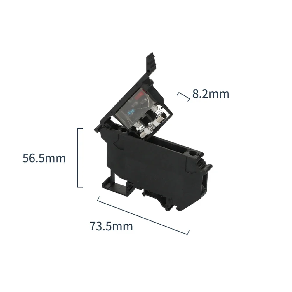 Din Rail Terminal Blocks 10Pcs UK-5-HESI Black Connector Screw Fuse Terminal Block Connector Screw Fuse Holder Conductor