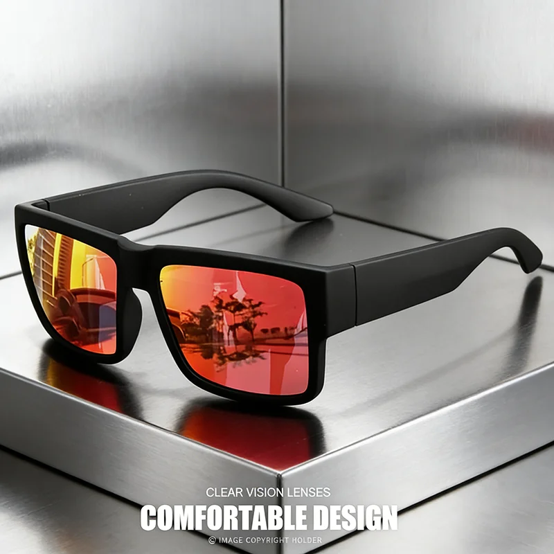 Fishing Sunglasses Polarized - Classic Square Polarized Sunglasses Durable Matte