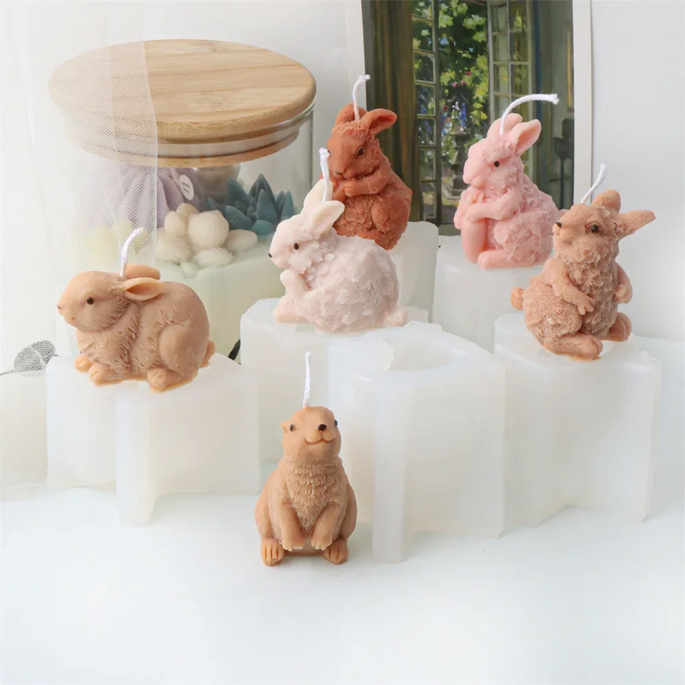 3d Radish Rabbit Silicone Candle Mold Easter Party Supplies Plaster Clay Mould Scented Candle Making Supplies Resin Ornaments