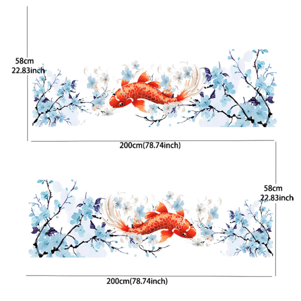 Flower branch feature creative koi car sticker full body floral decoration covering scratches protect car sticker waterproof car