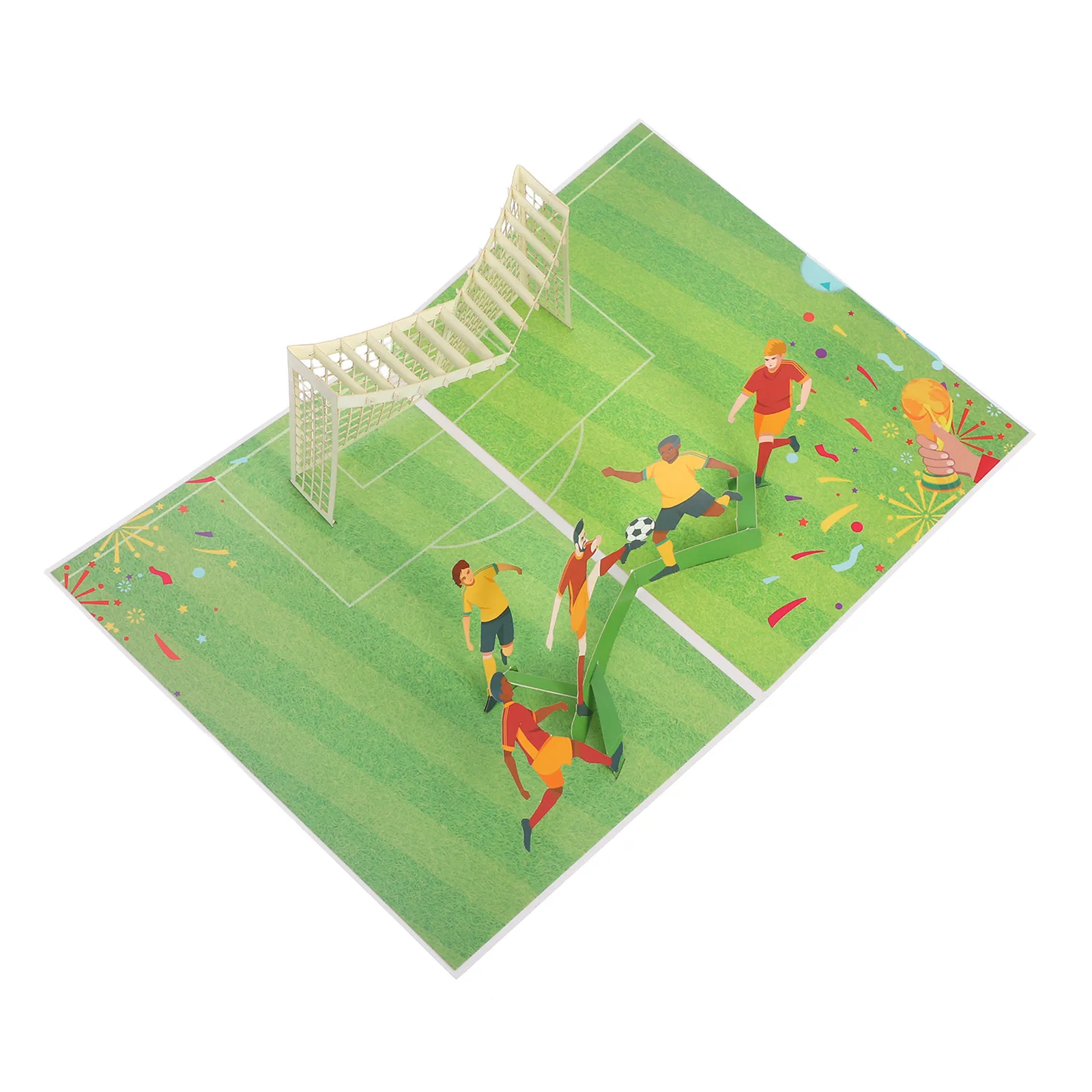 

3D-открытка с футбольной тематикой, компактный выдвижной дизайн, красивый 3D-эффект, премиальная бумага, аксессуар для дня рождения, праздников и торжеств