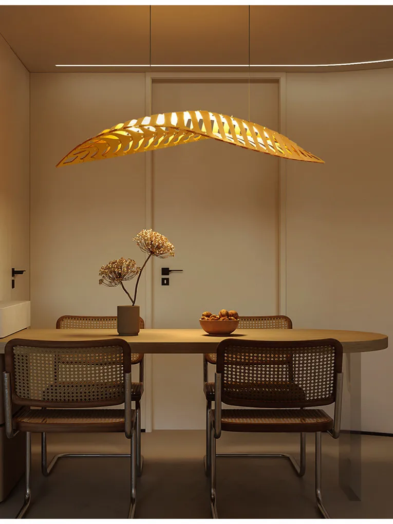 

Modern Creative Wooden LED Chandelier For Dining Living Room Kitchen Island Bar Tea Table and Home Decoration Lighting Fixtures
