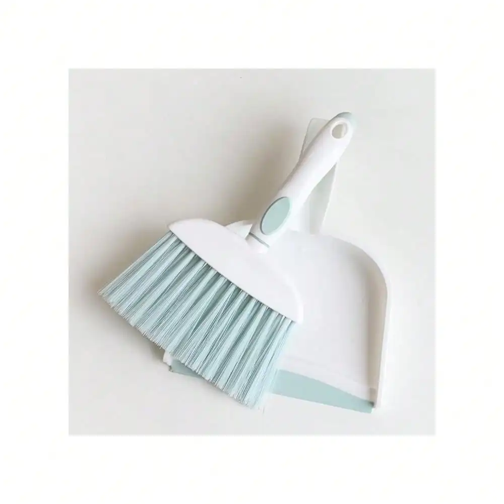 

Small Dustpan And Brush Set Handheld Broom And Dustpan Set For Home Desktop Sofa Pet Household Care Camping (White+Green M3)