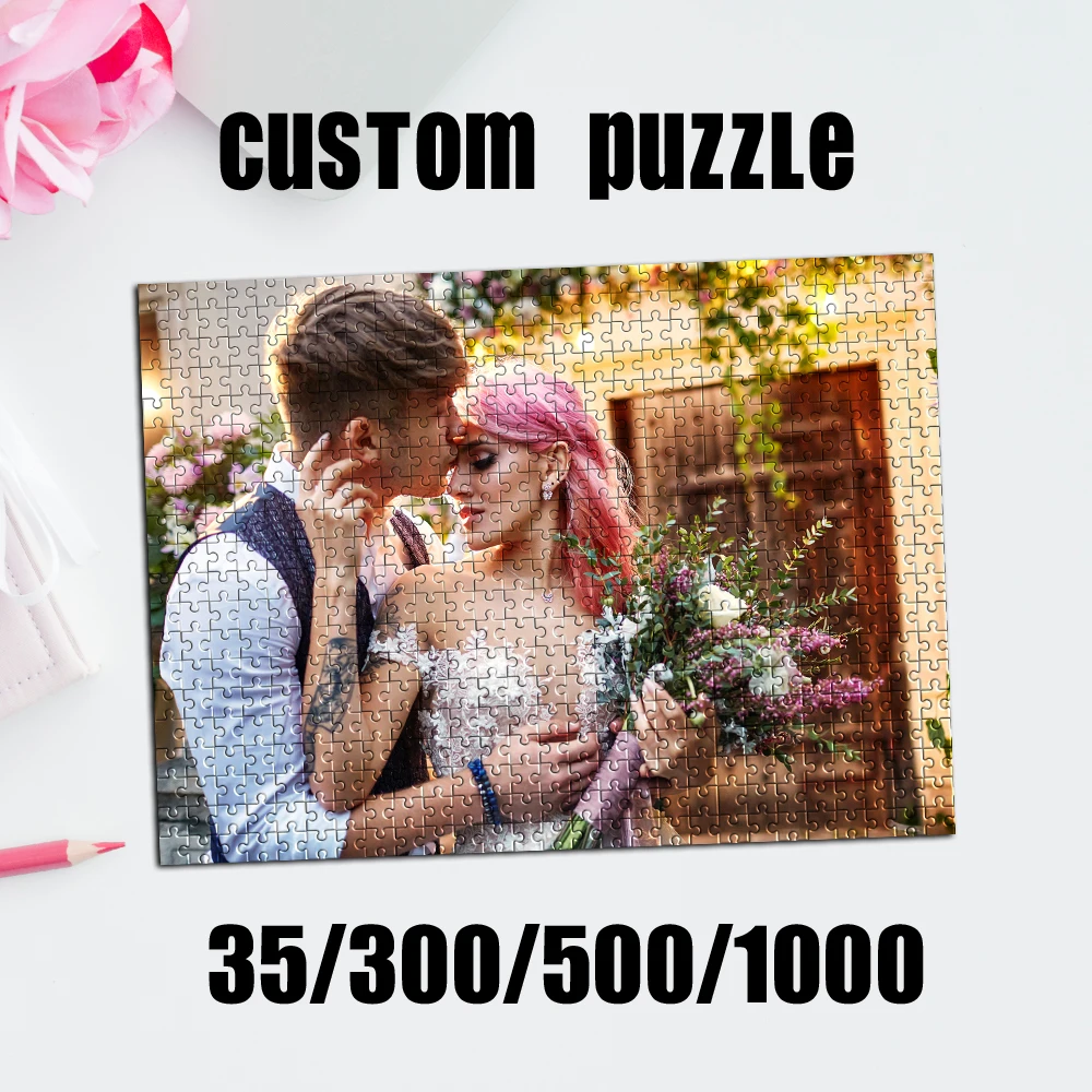 35/300/500/1000 Stück personalisiertes, individuelles Fotopuzzle zum Selbermachen für Teenager und Erwachsene, Holzkiste, Puzzle-Spielzeug für Freunde, Familie, Geschenke, Zimmer, Schreibtisch