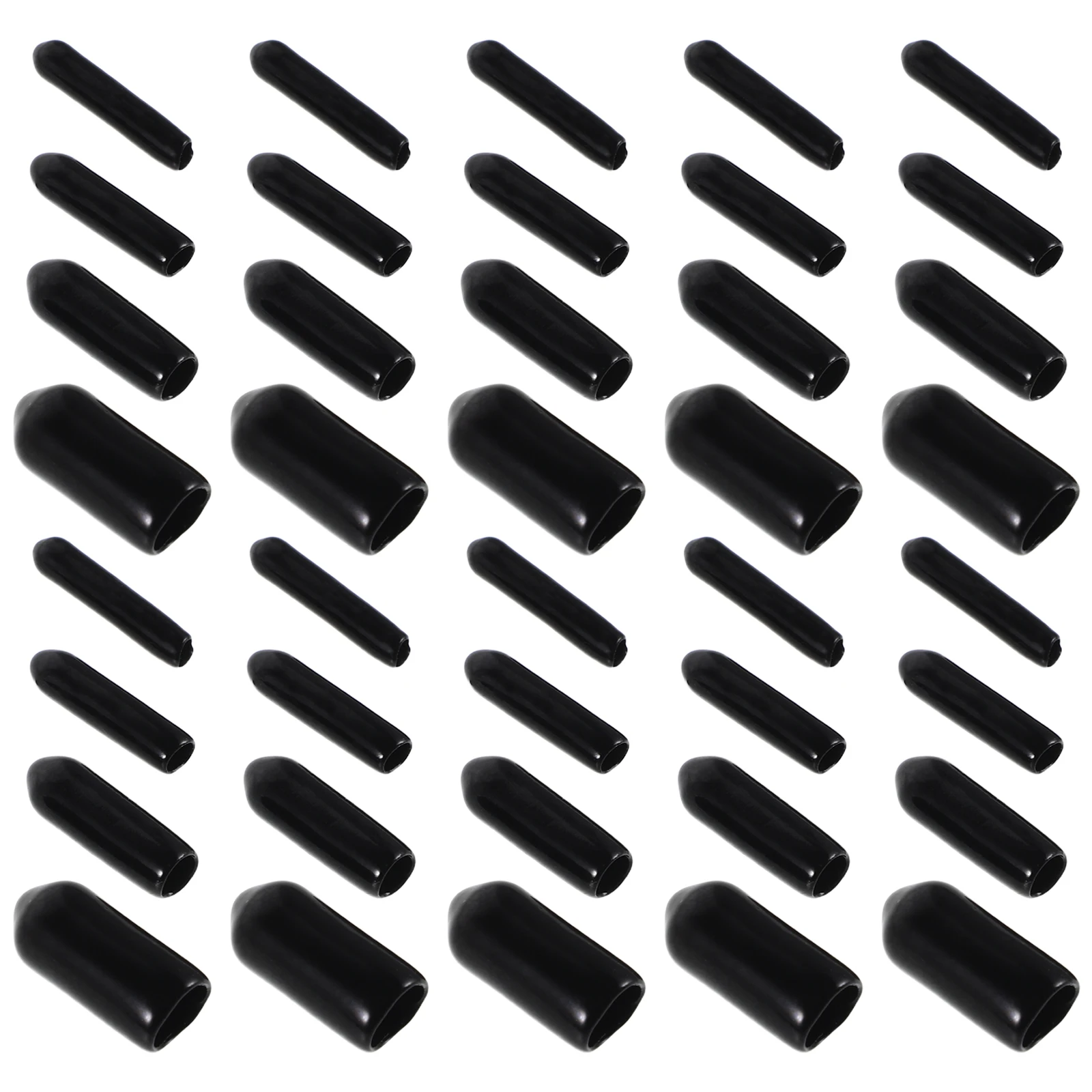 

200 Pcs Thread Protector Black Wire End Caps Screw Covers Plastic Cord Ends Bolt Protective Covers Storage Tools