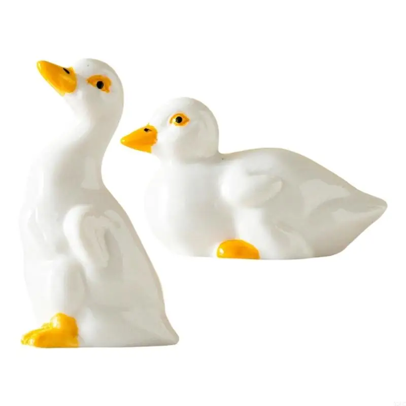 Happy Duck Themed Toilet Screw Covers 2PCS Ceramic Bathroom Decorations X3UC