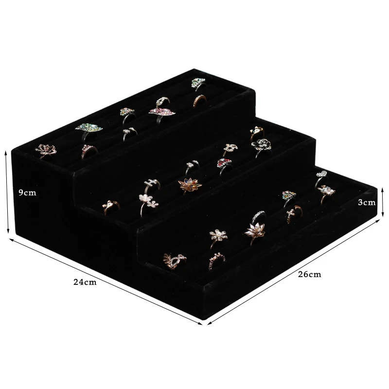 Schmuck Veranstalter Ring Uhr Display Tray Armband Display Uhr Kissen Dekoration 3 Schichten Jewrlry Ständer Uhr Palette