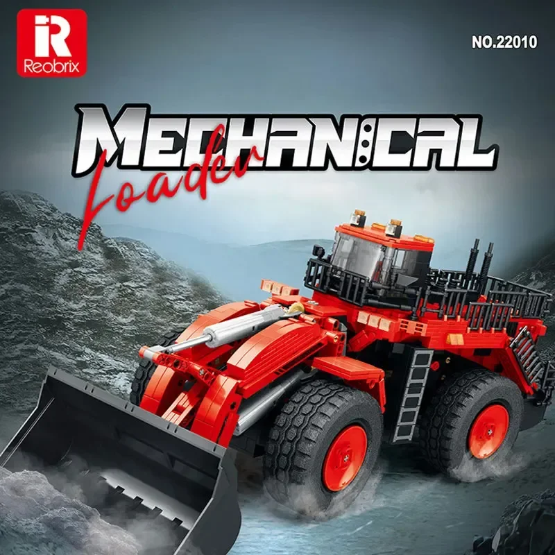 Reobrix 1876Pcs APP Remote Control Loader Building Blocks RC Construction Vehicle Model Bricks Toy for  Christmas Gift