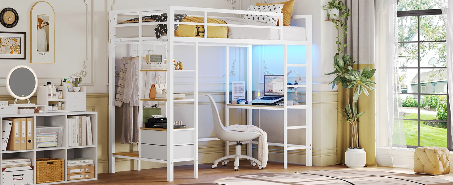 loft bed with desk