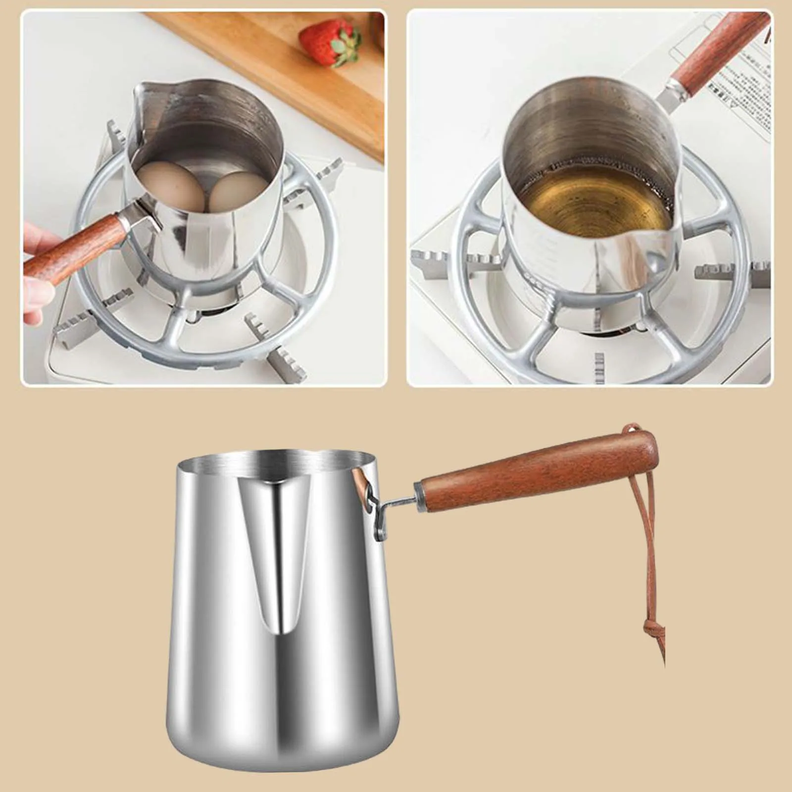 Turkish Coffee Pot Multifunctional Coffee Kettle Durable Easy to Clean Making Coffee Tea Melting Jug for Office Home Bar Kitchen