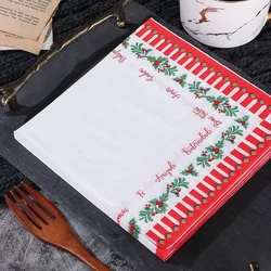 10/20pcs 33*33cm 2-PlyChristmas Elements Paper Placemats Christmas Flower Alphabet Lace Wine Glass Flower Origami Party Napkins