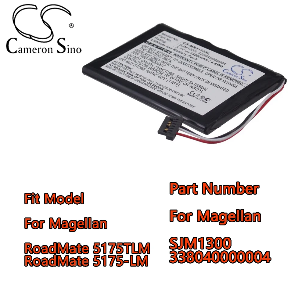 GPS, batería de navegador compatible con modelo para Magellan RoadMate 5175TLM RoadMate 5175-LM Número de pieza para Magellan SJM1300 338040000004