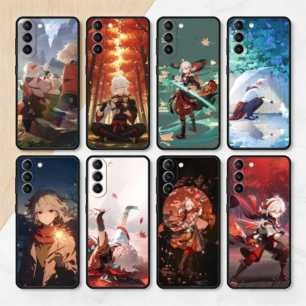 

Genshin K-Kaedehara Kazuha Phone Case For Samsung S25,24,23,22,30,21,10,9,Ultra,Plus,Lite,FE,4,5 G Soft Black Case