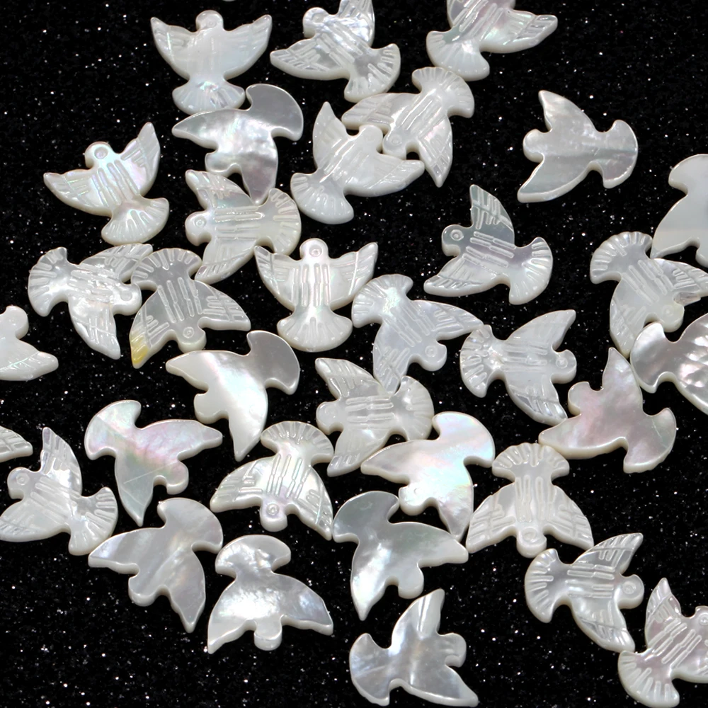 13x14m Natural Shell Dove Of Peace Loose Spacer Beads for Jewelry Making DIY Bracelet Necklace Charm Accessories