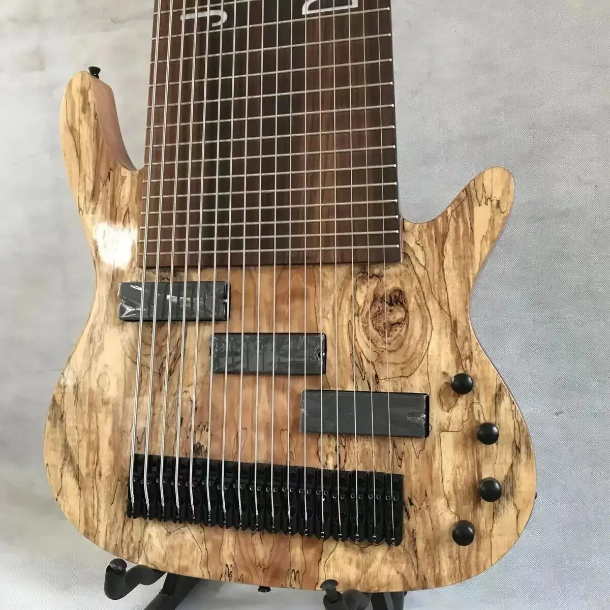 

17 String Electric Bass Guitar Hand Made Body Neck Thru Body 24 Frets Mahogany Body Professional Guitar