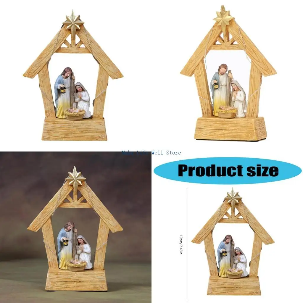 

Рождественские рождества установили настольное украшение религиозного менеджмента для праздников показ