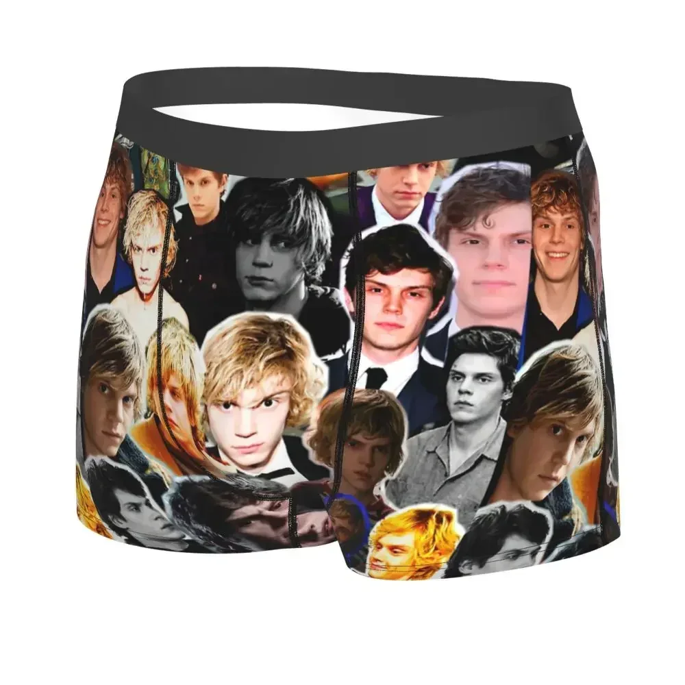 Men's Evan Peters Actor Boxer Briefs Shorts Panties Soft Underwear Movie Male Funny Underpants