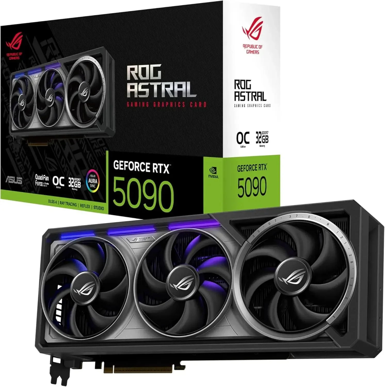 TOUT NOUVEAU ASUS ROG Astral GeForce RTX ™   Carte graphique de jeu 5090 OC Edition (PCIe ®   5,0, 32 Go GDDR7, HDMI ® /DP 2.1, 3.8 emplacements, 4-Fa