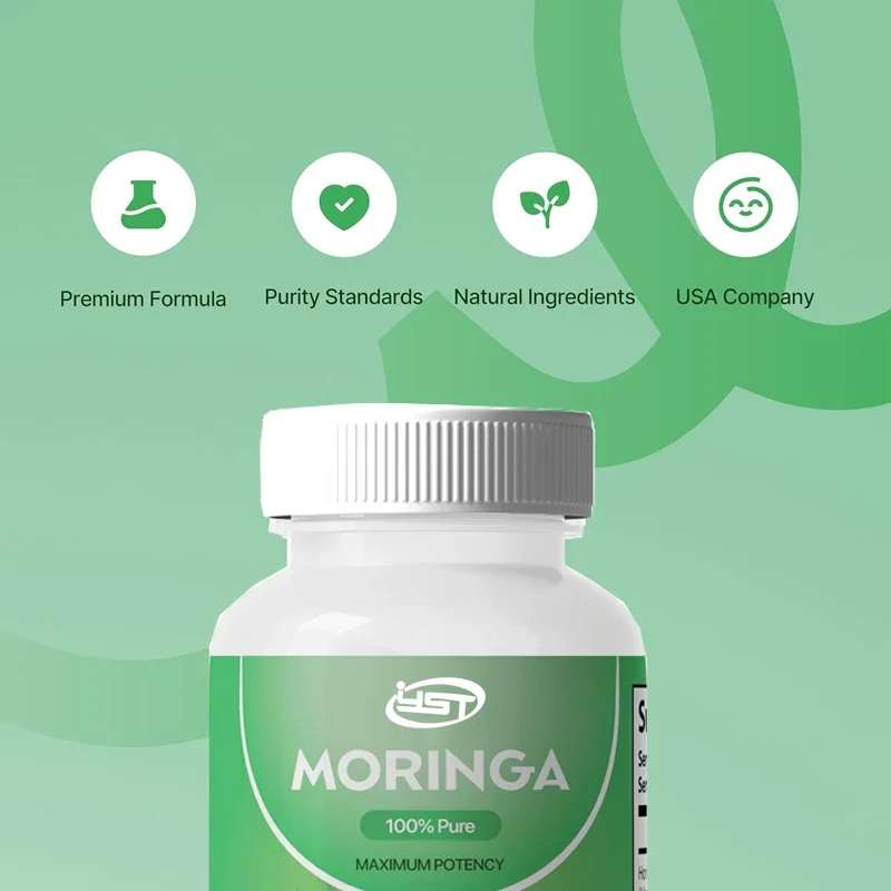 Moringa powder capsules - support energy, skin health, intestinal health+- contain essential vitamins and amino acids