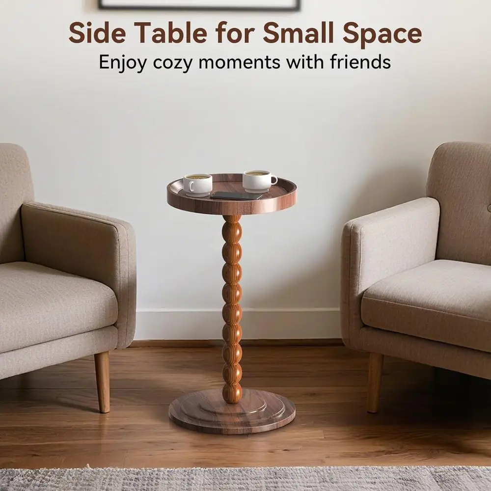 Compact Martini Cocktail Table with Edge for Space-Saving Living & Bedroom Use