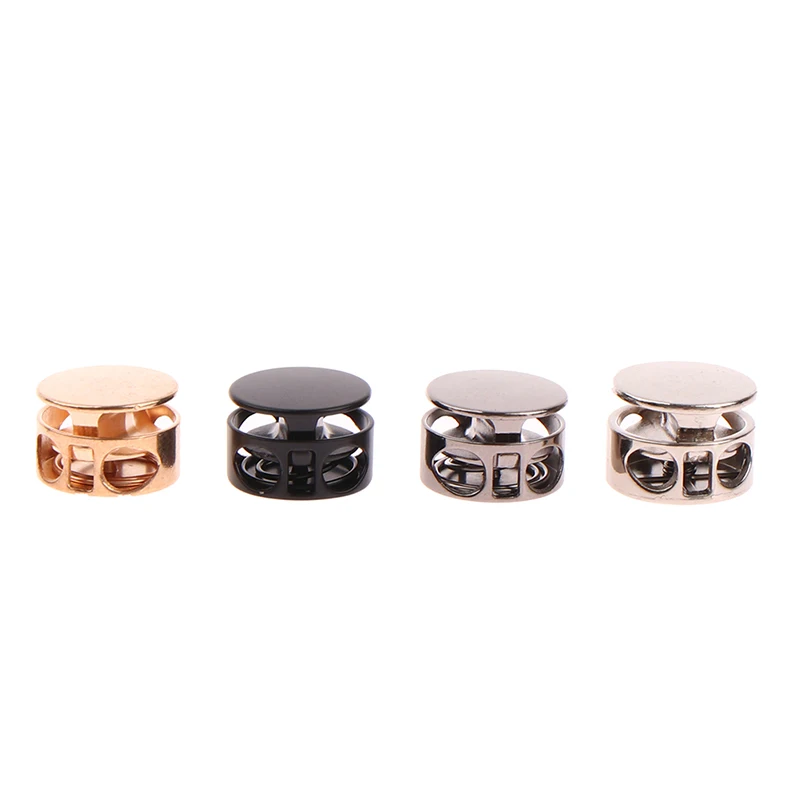 10 Piece Set of Metal Rope Lock Clips, Buckle Clips, and Stop Buckles, Suitable for Umbrella Ropes and Ropes, 2-Hole Design