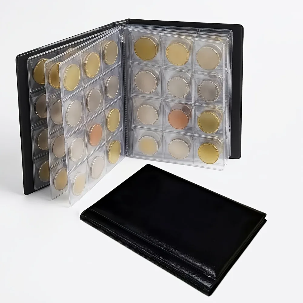 60/120 Pocket Coin Album PVC Coin Holder Book, Coin Collection Storage Organizer for Collectors, Pennies,Quarters,Badges, Stamps