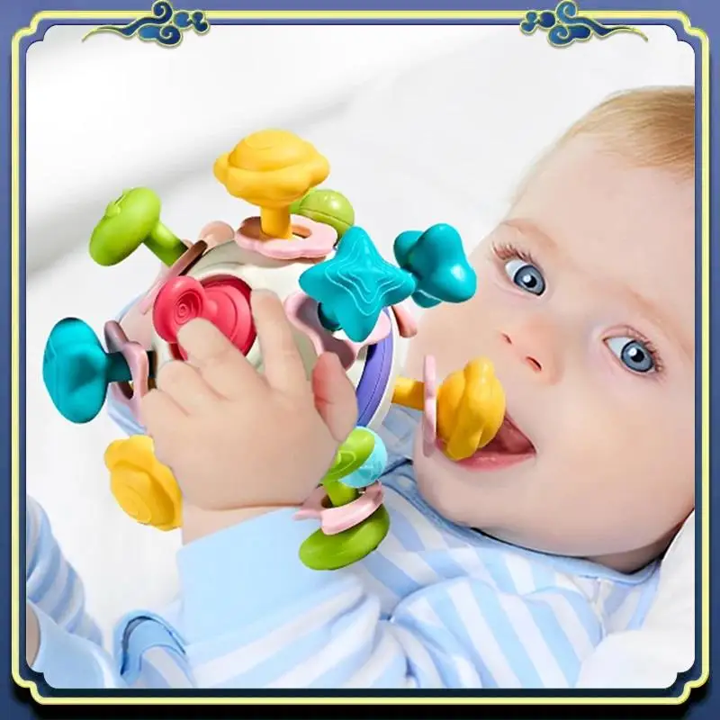 

ABTJ-Soft Rubber Hand Grab Ball Space Hand Grip Ball Soft Rubber Finger Exercise Toy Baby Teether Rattle Toys For Newborns