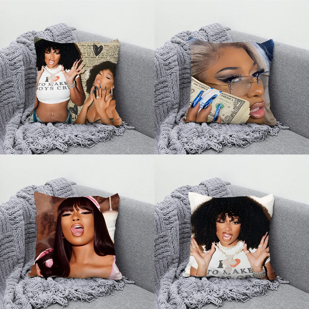 

Megan Thee Stallion Rapper Pillow Case Soft Cushion Cases for Farmhouse Sofa Decor Home Decorations and Protector Pillow Case