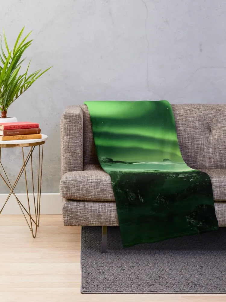 Aurora Northern Lights Reflection Throw Blanket Travel Blanket Picnic Blanket Large Blanket Beautiful Blankets