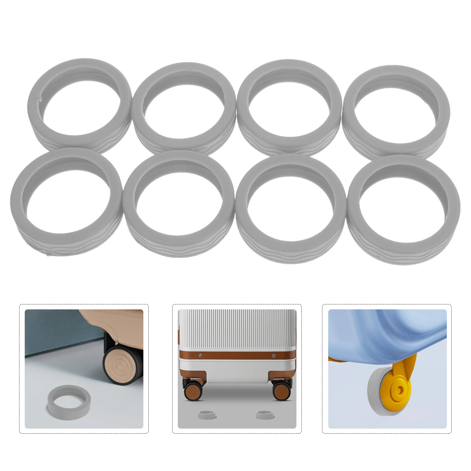 

8pcs Suitcase Wheel Covers Luggage Wheel Silicone Protective Cover Slip Resistant Lightweight Easy Install Shock