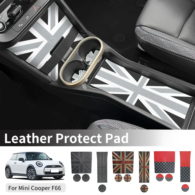 

PU Leather Car Door Groove Mat Slot Cup Holder Pad For Mini Cooper S JCW F66 Anti-slip Decoration Cover Car Accessories