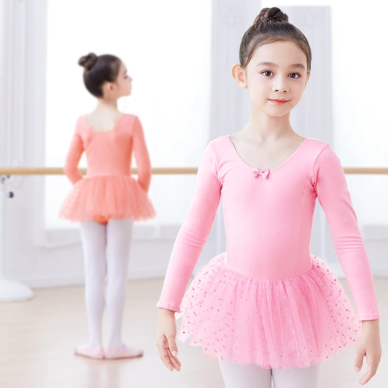 Girls Ballet Tutu Dress Kids Gymnastics Tulle Skirted Leotards Bodysuits Pink Swan Lake Ballet Costumes With Dot Tutus Hot sales