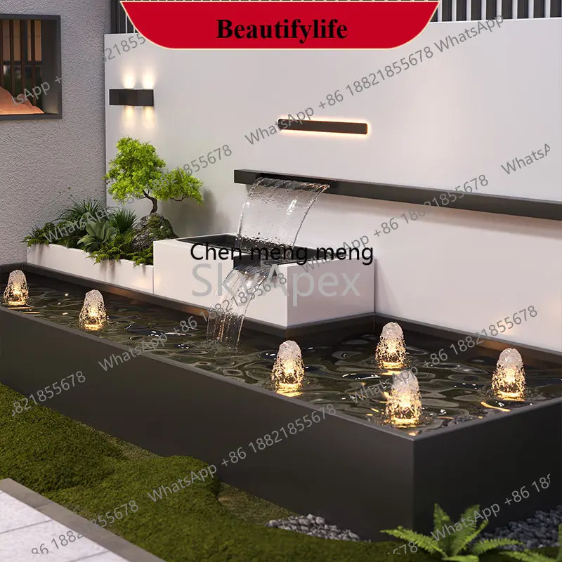 

C178 Stainless Steel Courtyard Water Curtain Wall -Running Water Landscape Screen For Garden Outdoor Fish Pond Background Wall