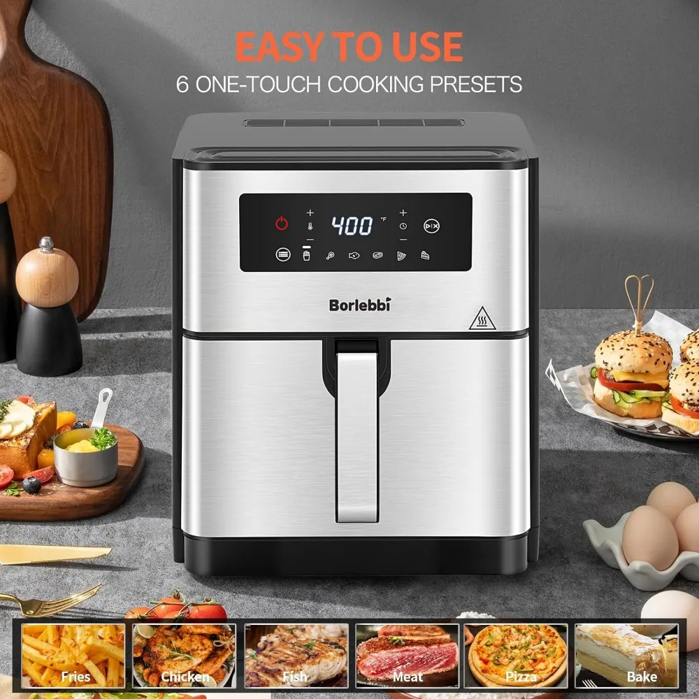 Air Fryer, 10 Quart Family Size Large Airfryer, 6 One-Touch Digital Control Preset Cooking Functions Air Fryers