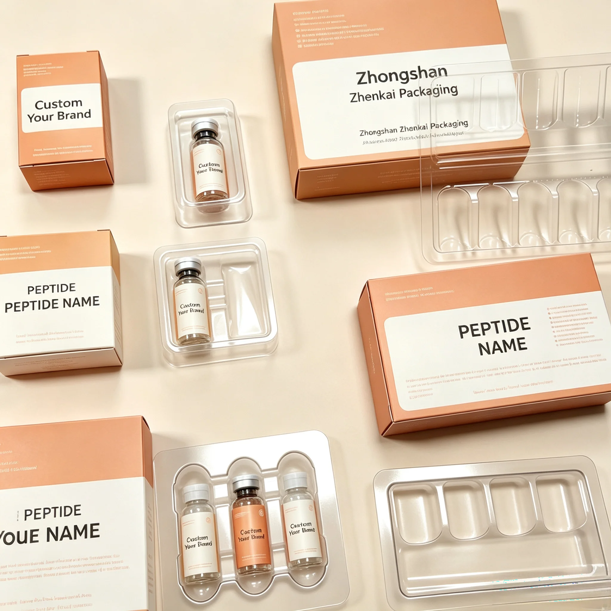 Custom Print Full Peptide Packaging Stickers Carton Boxes For Cosmetic Fitness 3ml 5ml 10ml Vials Custom Supplement Bottle Label