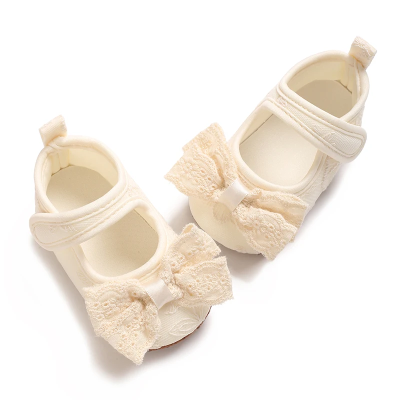 

Baby Girls Shoes Newborn Infant Cotton Soft Princess Shoes 0-18m Soft Soled Anti-Slip Toddler Outdoor Indoor First Walkers