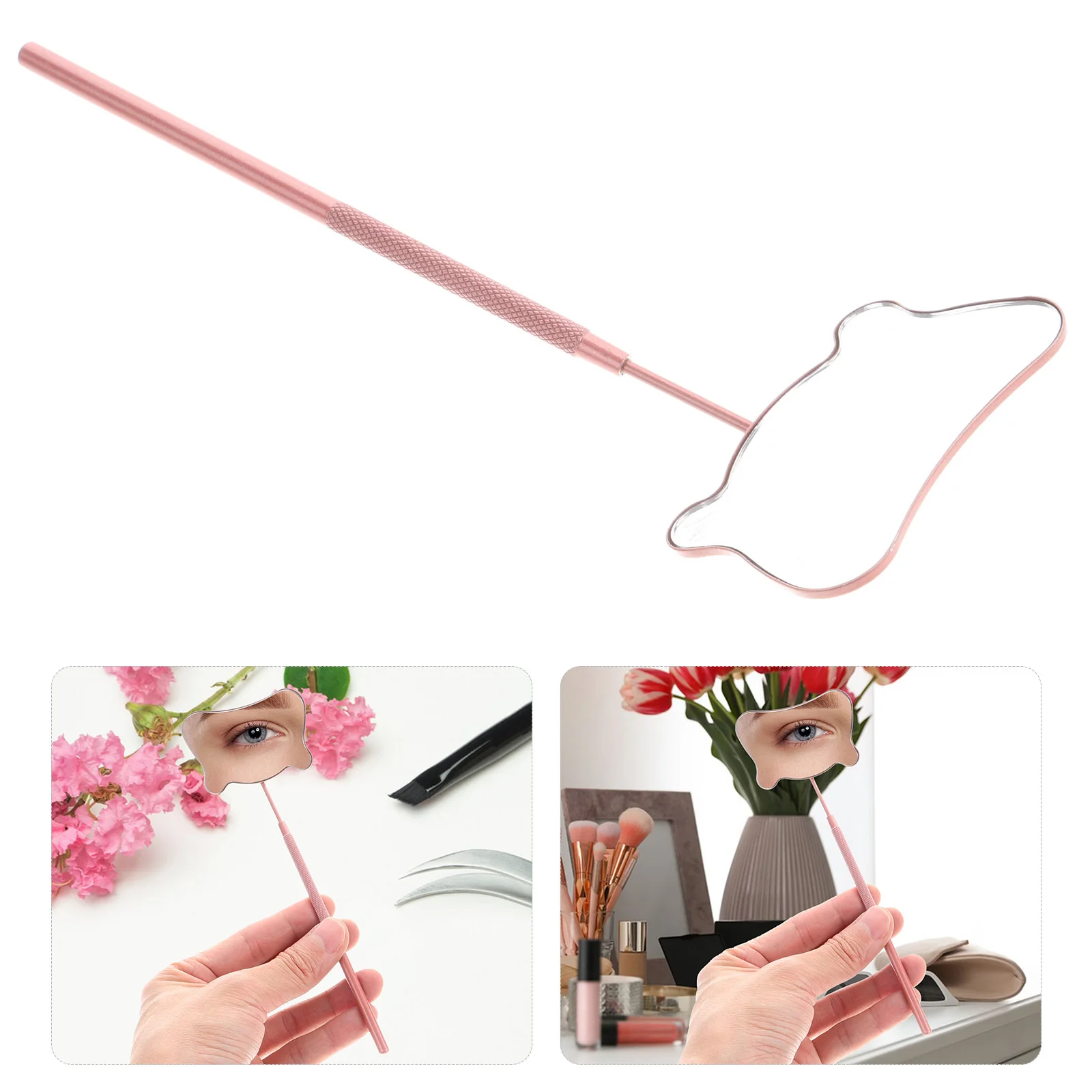 

Stainless Steel Lash Mirror Eyelash Extensions Handheld Portable Makeup Mirror Lash Inspection Precision Tool Eyelash Mirrors