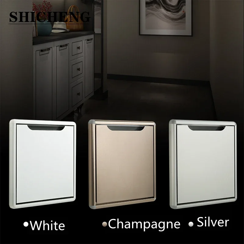 Hidden ultra-thin wall-mounted porch chair folding stool changing shoe stool home door shoe cabinet bathroom stool