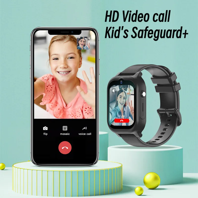 Reloj inteligente 4g con tarjeta SIM para niño y niña, dispositivo con foto, Wifi, posicionamiento, videollamada HD, rastreador de Sos, regalo de