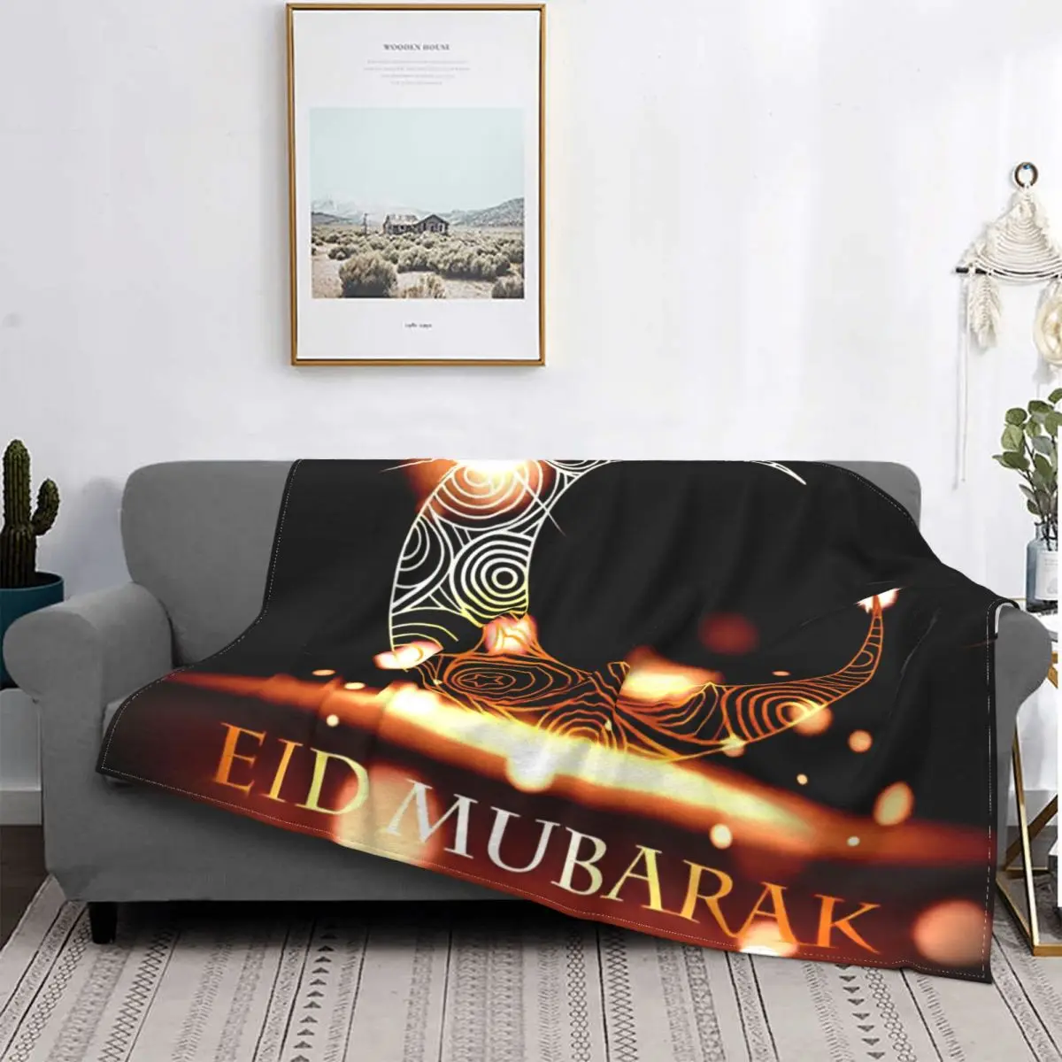 

Eid Mubarak Blanket 3D Print Soft Flannel Fleece Warm Ramadan Muslim Islamic Throw Blankets for Car Bedroom Couch Quilt