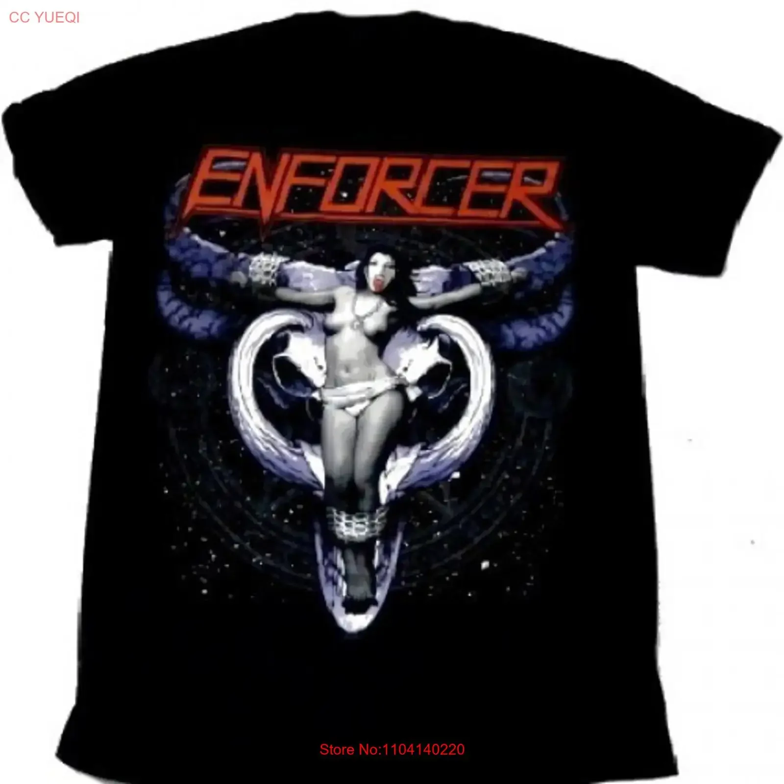 Vintage Enforcer Band Cow Girl Skull Black S to 5XL T Shirt HL186 vintage Washed streetwear Breathable Casual fashion Unisex
