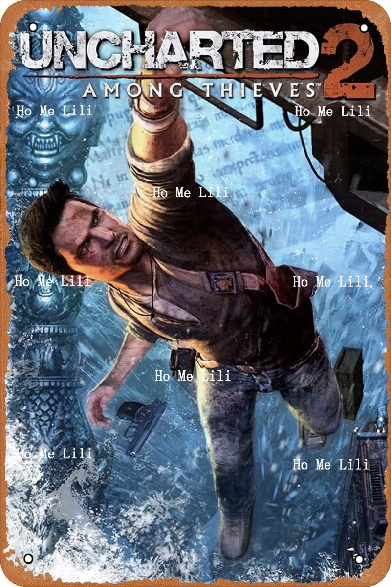 Uncharted 2 Among Thieves Game Poster Metal Tin Sign Vintage Retro Wall Decor